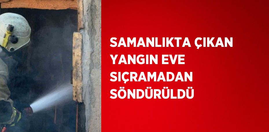 SAMANLIKTA ÇIKAN YANGIN EVE SIÇRAMADAN SÖNDÜRÜLDÜ