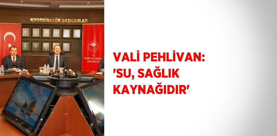 VALİ PEHLİVAN: 'SU, SAĞLIK KAYNAĞIDIR'