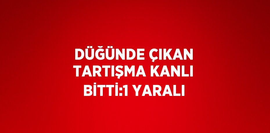 DÜĞÜNDE ÇIKAN TARTIŞMA KANLI BİTTİ:1 YARALI