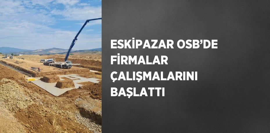 ESKİPAZAR OSB’DE FİRMALAR ÇALIŞMALARINI BAŞLATTI