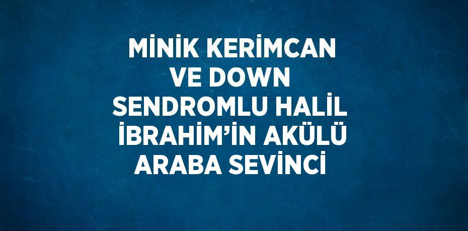 MİNİK KERİMCAN VE DOWN SENDROMLU HALİL İBRAHİM’İN AKÜLÜ ARABA SEVİNCİ