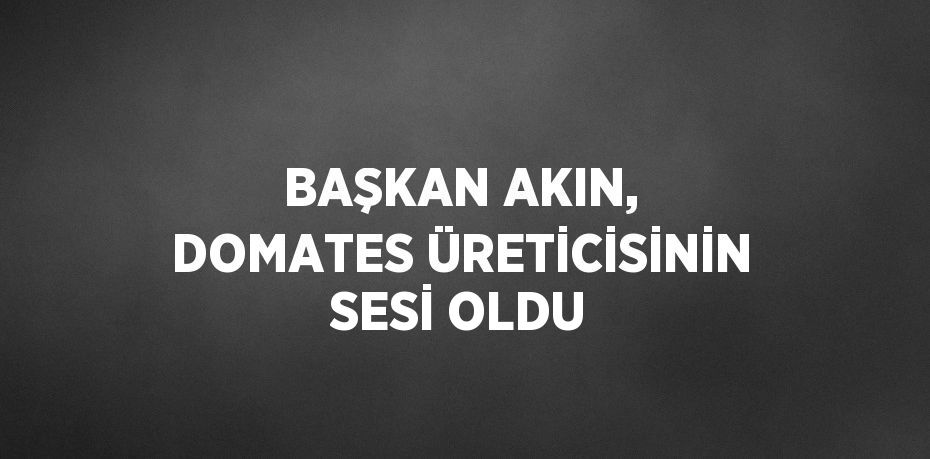 BAŞKAN AKIN, DOMATES ÜRETİCİSİNİN SESİ OLDU