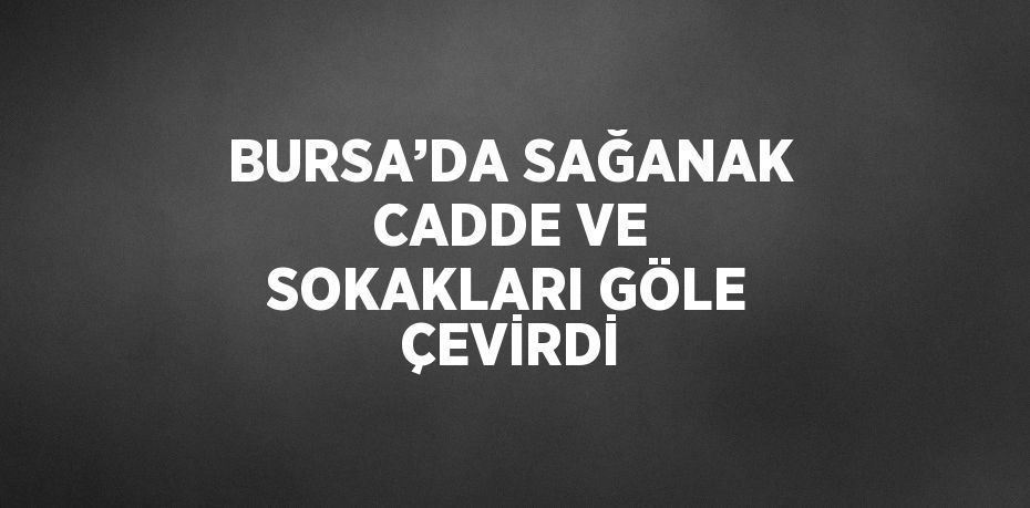 BURSA’DA SAĞANAK CADDE VE SOKAKLARI GÖLE ÇEVİRDİ