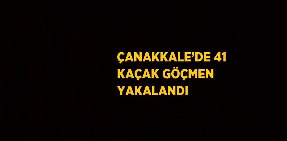 ÇANAKKALE’DE 41 KAÇAK GÖÇMEN YAKALANDI