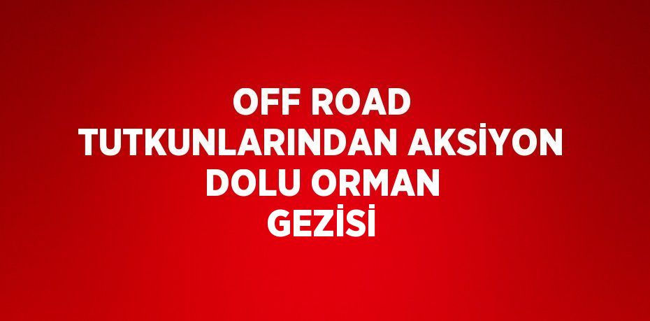 OFF ROAD TUTKUNLARINDAN AKSİYON DOLU ORMAN GEZİSİ