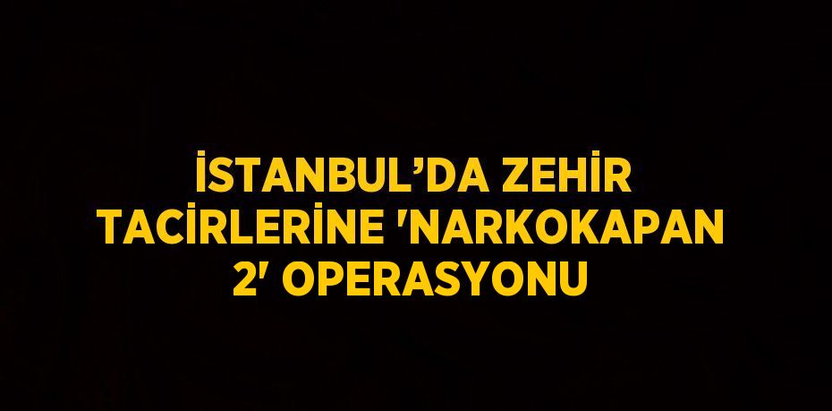 İSTANBUL’DA ZEHİR TACİRLERİNE 'NARKOKAPAN 2' OPERASYONU