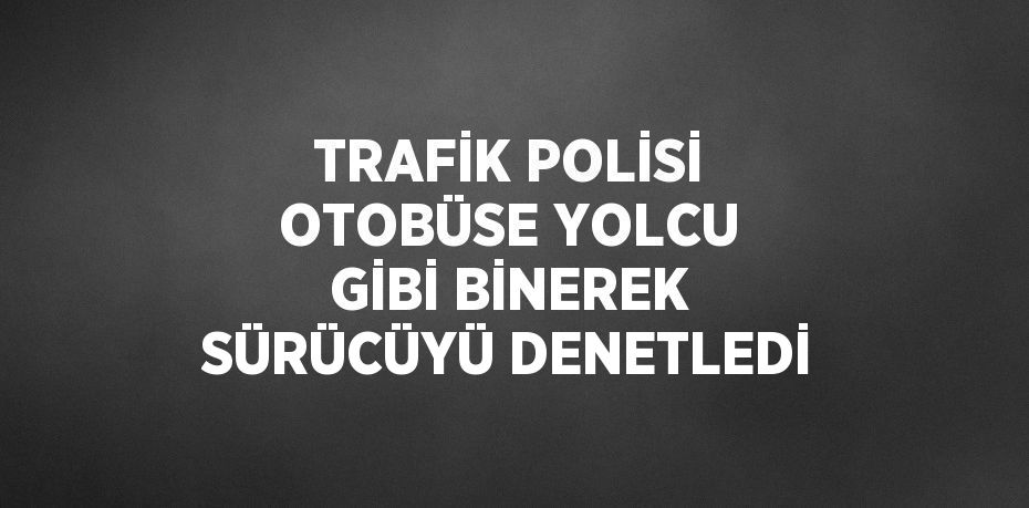 TRAFİK POLİSİ OTOBÜSE YOLCU GİBİ BİNEREK SÜRÜCÜYÜ DENETLEDİ