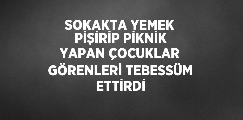 SOKAKTA YEMEK PİŞİRİP PİKNİK YAPAN ÇOCUKLAR GÖRENLERİ TEBESSÜM ETTİRDİ