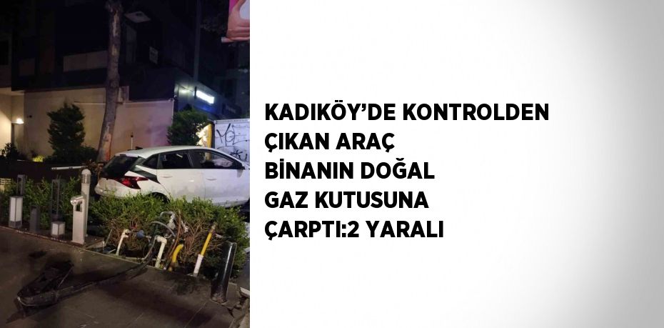 KADIKÖY’DE KONTROLDEN ÇIKAN ARAÇ BİNANIN DOĞAL GAZ KUTUSUNA ÇARPTI:2 YARALI