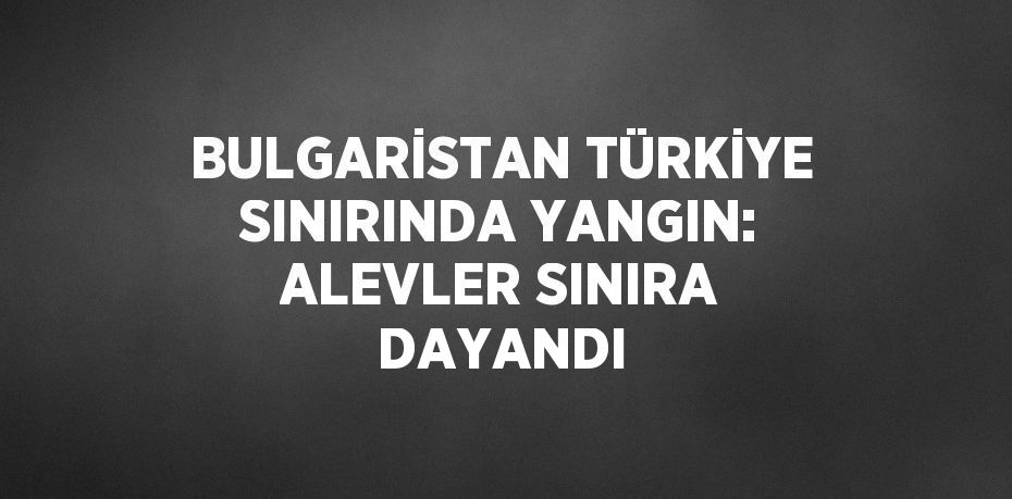 BULGARİSTAN TÜRKİYE SINIRINDA YANGIN: ALEVLER SINIRA DAYANDI