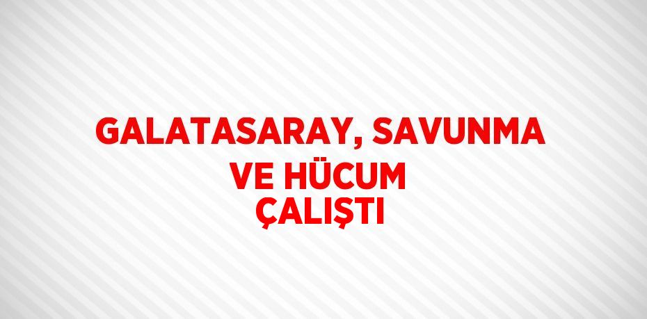 GALATASARAY, SAVUNMA VE HÜCUM ÇALIŞTI