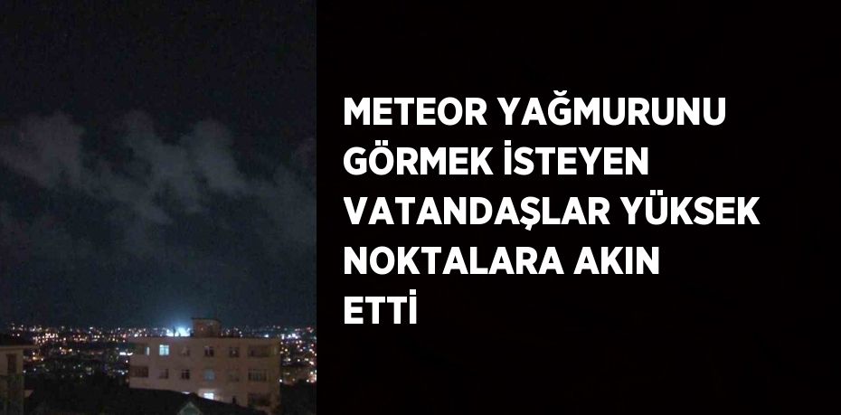 METEOR YAĞMURUNU GÖRMEK İSTEYEN VATANDAŞLAR YÜKSEK NOKTALARA AKIN ETTİ