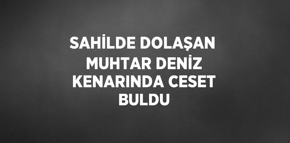 SAHİLDE DOLAŞAN MUHTAR DENİZ KENARINDA CESET BULDU