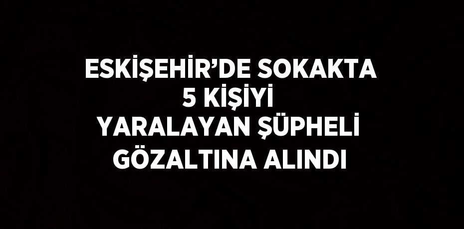 ESKİŞEHİR’DE SOKAKTA 5 KİŞİYİ YARALAYAN ŞÜPHELİ GÖZALTINA ALINDI