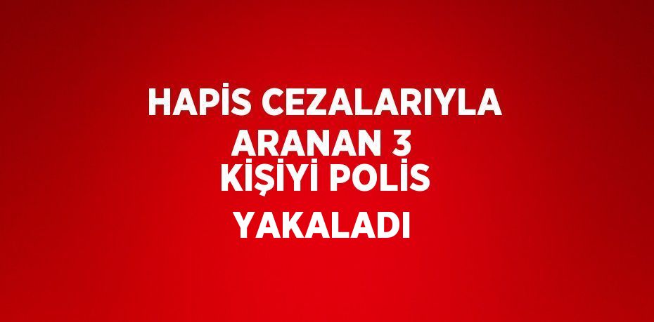 HAPİS CEZALARIYLA ARANAN 3 KİŞİYİ POLİS YAKALADI