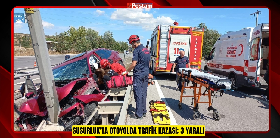 Susurluk'ta otoyolda trafik kazası; 3 yaralı