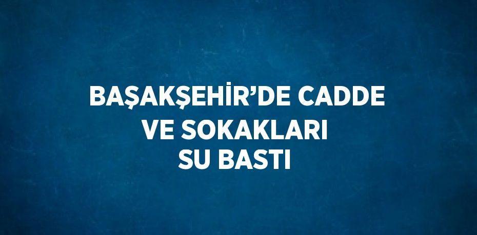 BAŞAKŞEHİR’DE CADDE VE SOKAKLARI SU BASTI