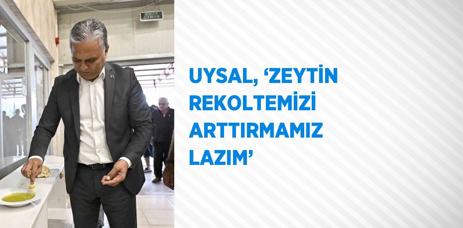 UYSAL, ‘ZEYTİN REKOLTEMİZİ ARTTIRMAMIZ LAZIM’