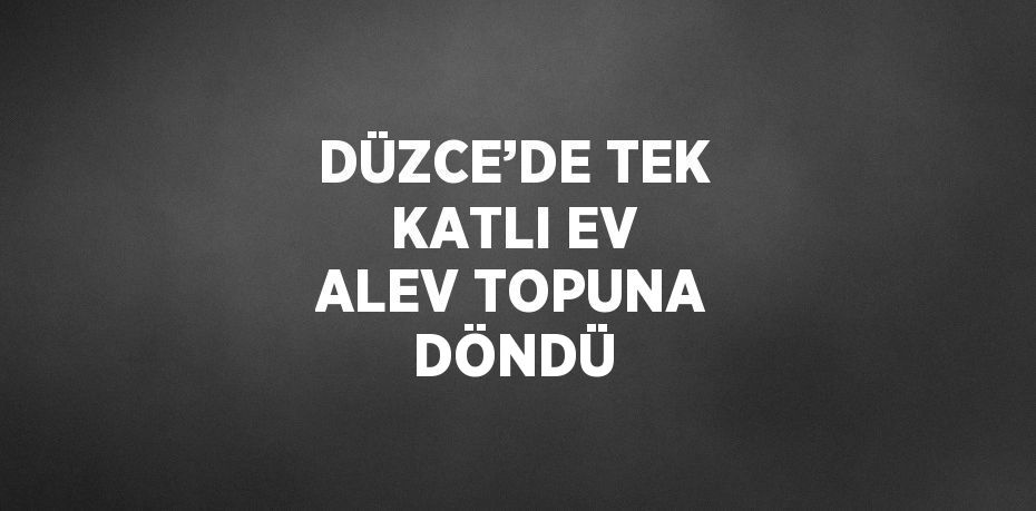 DÜZCE’DE TEK KATLI EV ALEV TOPUNA DÖNDÜ