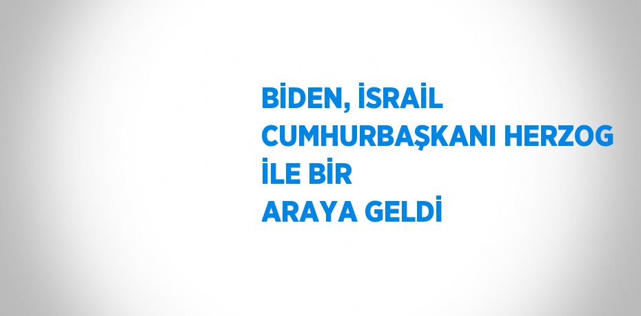 BİDEN, İSRAİL CUMHURBAŞKANI HERZOG İLE BİR ARAYA GELDİ