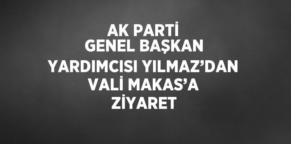 AK PARTİ GENEL BAŞKAN YARDIMCISI YILMAZ’DAN VALİ MAKAS’A ZİYARET