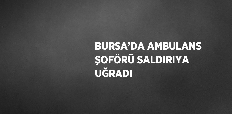 BURSA’DA AMBULANS ŞOFÖRÜ SALDIRIYA UĞRADI