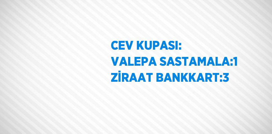 CEV KUPASI: VALEPA SASTAMALA:1 ZİRAAT BANKKART:3