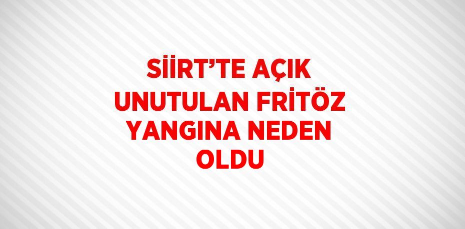 SİİRT’TE AÇIK UNUTULAN FRİTÖZ YANGINA NEDEN OLDU