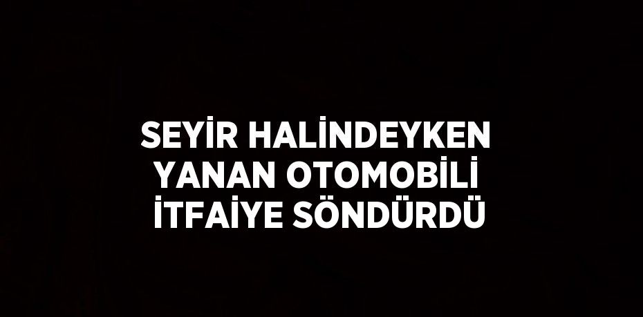 SEYİR HALİNDEYKEN YANAN OTOMOBİLİ İTFAİYE SÖNDÜRDÜ