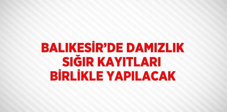 BALIKESİR’DE DAMIZLIK SIĞIR KAYITLARI BİRLİKLE YAPILACAK