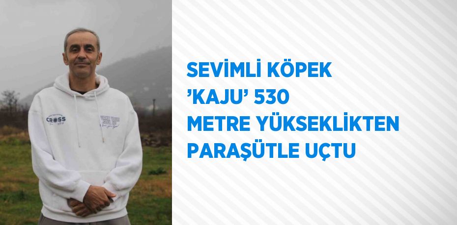 SEVİMLİ KÖPEK ’KAJU’ 530 METRE YÜKSEKLİKTEN PARAŞÜTLE UÇTU