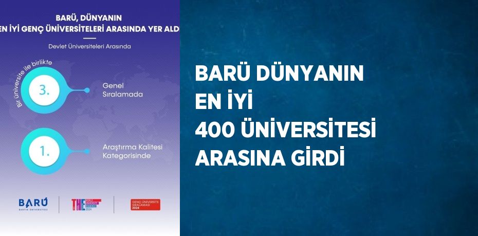 BARÜ DÜNYANIN EN İYİ 400 ÜNİVERSİTESİ ARASINA GİRDİ