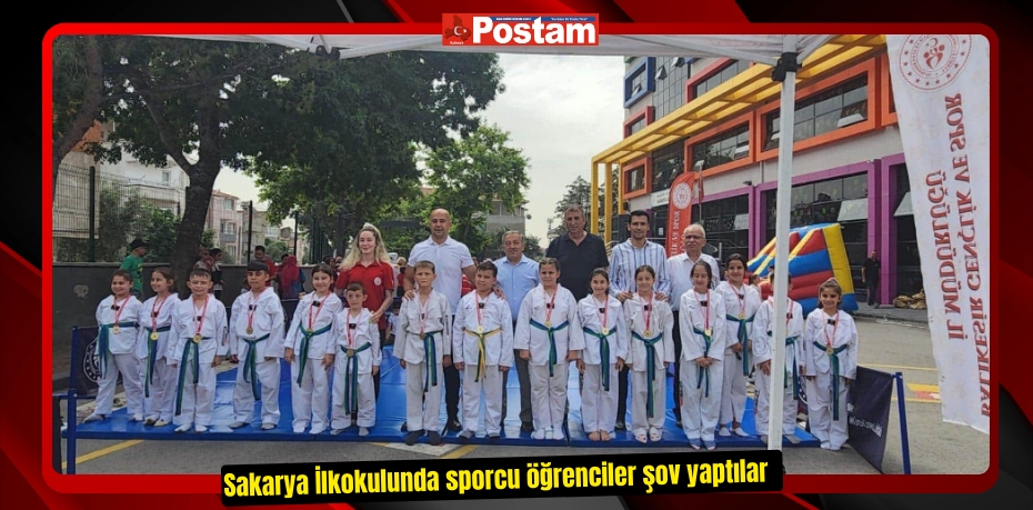 Sakarya İlkokulunda sporcu öğrenciler şov yaptılar  