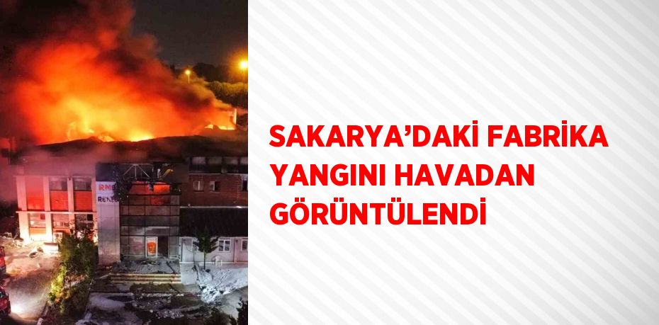 SAKARYA’DAKİ FABRİKA YANGINI HAVADAN GÖRÜNTÜLENDİ