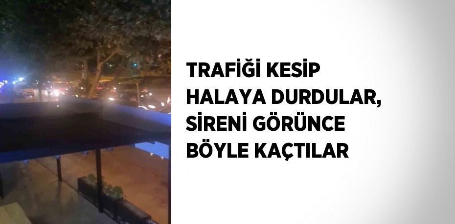 TRAFİĞİ KESİP HALAYA DURDULAR, SİRENİ GÖRÜNCE BÖYLE KAÇTILAR