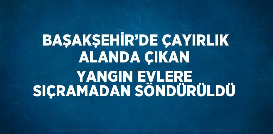 BAŞAKŞEHİR’DE ÇAYIRLIK ALANDA ÇIKAN YANGIN EVLERE SIÇRAMADAN SÖNDÜRÜLDÜ