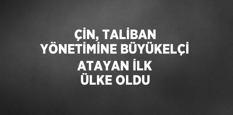 ÇİN, TALİBAN YÖNETİMİNE BÜYÜKELÇİ ATAYAN İLK ÜLKE OLDU