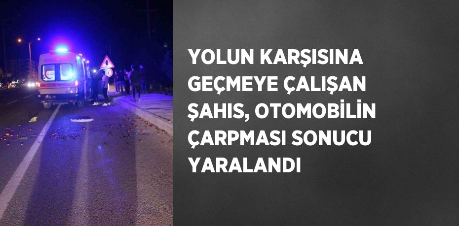 YOLUN KARŞISINA GEÇMEYE ÇALIŞAN ŞAHIS, OTOMOBİLİN ÇARPMASI SONUCU YARALANDI