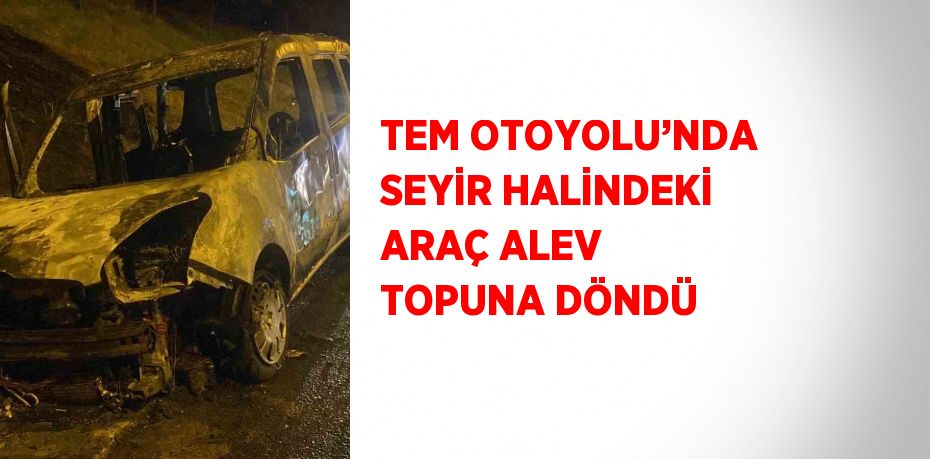 TEM OTOYOLU’NDA SEYİR HALİNDEKİ ARAÇ ALEV TOPUNA DÖNDÜ