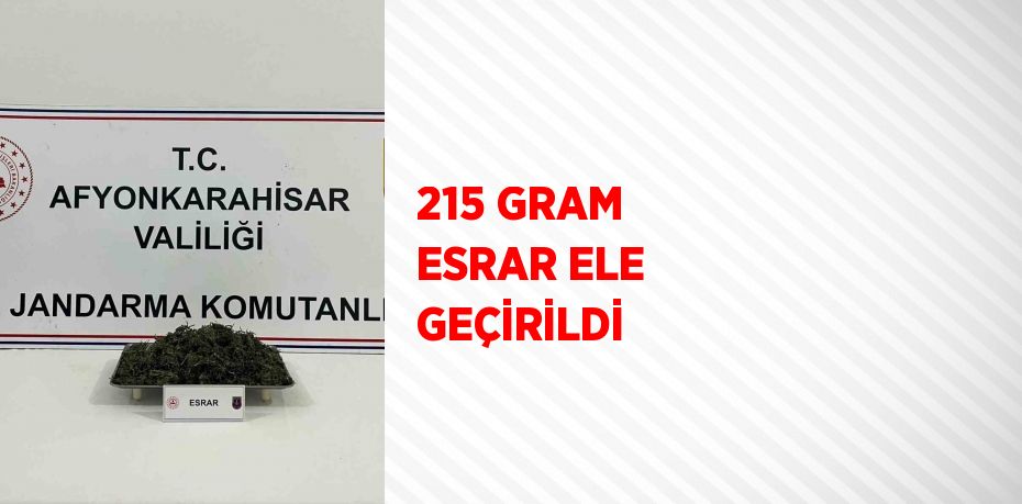 215 GRAM ESRAR ELE GEÇİRİLDİ