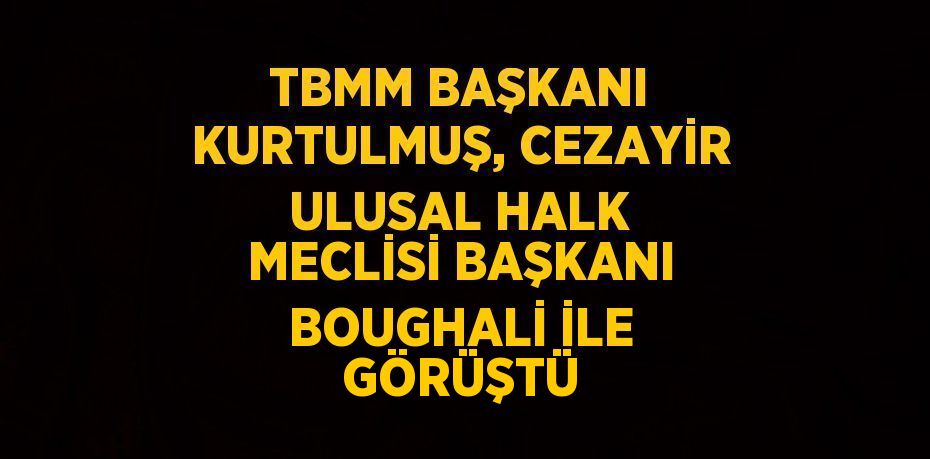 TBMM BAŞKANI KURTULMUŞ, CEZAYİR ULUSAL HALK MECLİSİ BAŞKANI BOUGHALİ İLE GÖRÜŞTÜ