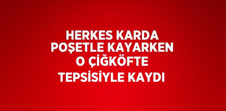 HERKES KARDA POŞETLE KAYARKEN O ÇİĞKÖFTE TEPSİSİYLE KAYDI