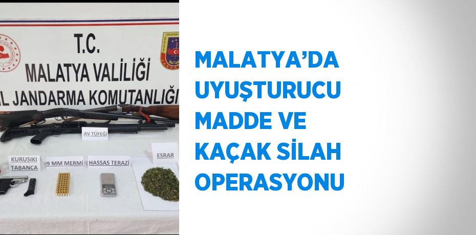 MALATYA’DA UYUŞTURUCU MADDE VE KAÇAK SİLAH OPERASYONU