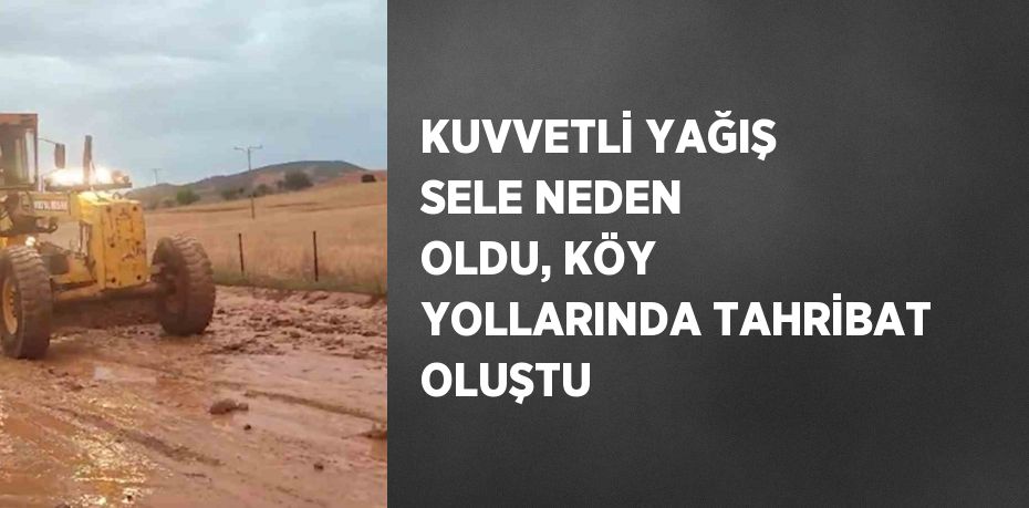 KUVVETLİ YAĞIŞ SELE NEDEN OLDU, KÖY YOLLARINDA TAHRİBAT OLUŞTU