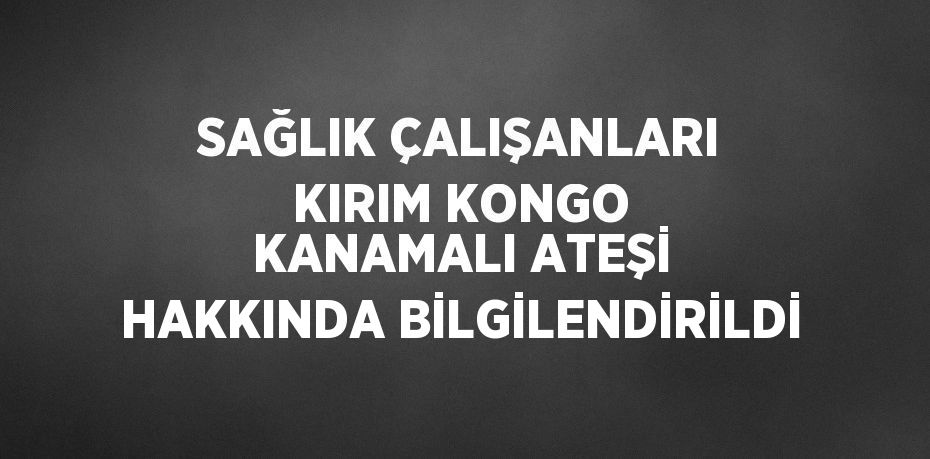 SAĞLIK ÇALIŞANLARI KIRIM KONGO KANAMALI ATEŞİ HAKKINDA BİLGİLENDİRİLDİ