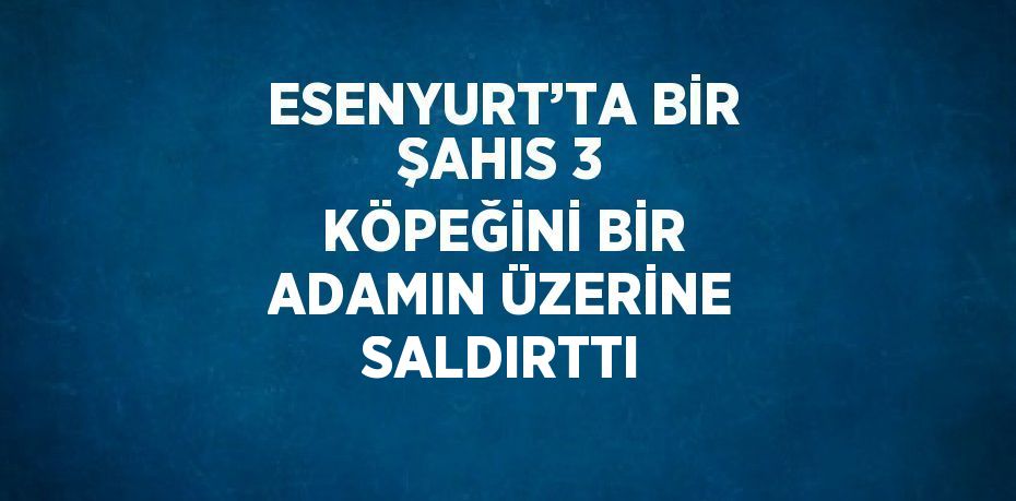 ESENYURT’TA BİR ŞAHIS 3 KÖPEĞİNİ BİR ADAMIN ÜZERİNE SALDIRTTI