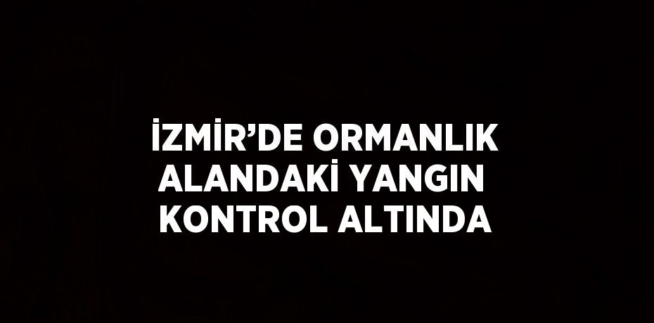 İZMİR’DE ORMANLIK ALANDAKİ YANGIN KONTROL ALTINDA