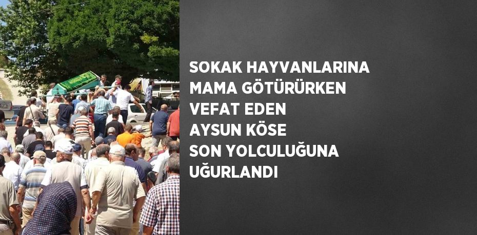 SOKAK HAYVANLARINA MAMA GÖTÜRÜRKEN VEFAT EDEN AYSUN KÖSE SON YOLCULUĞUNA UĞURLANDI