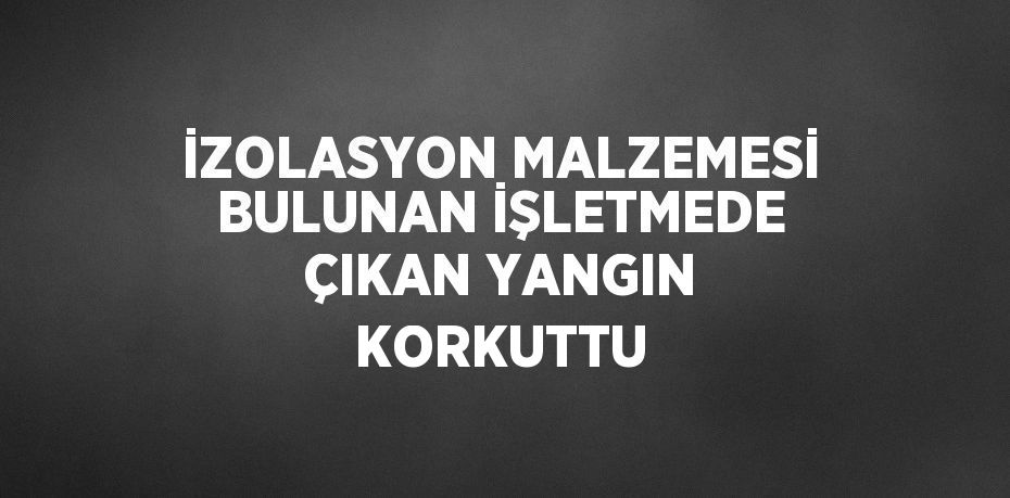 İZOLASYON MALZEMESİ BULUNAN İŞLETMEDE ÇIKAN YANGIN KORKUTTU