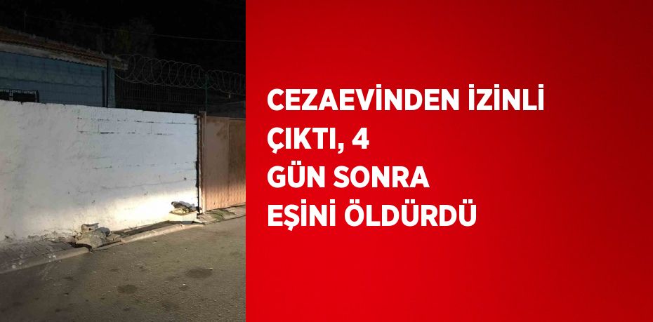 CEZAEVİNDEN İZİNLİ ÇIKTI, 4 GÜN SONRA EŞİNİ ÖLDÜRDÜ